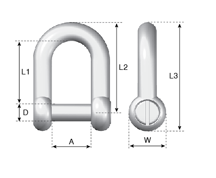 forged slot head dee shackle